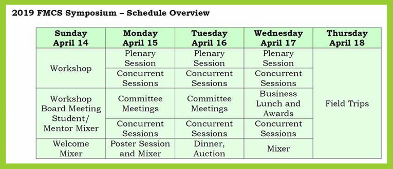 FMCS 2019 Symposium schedule